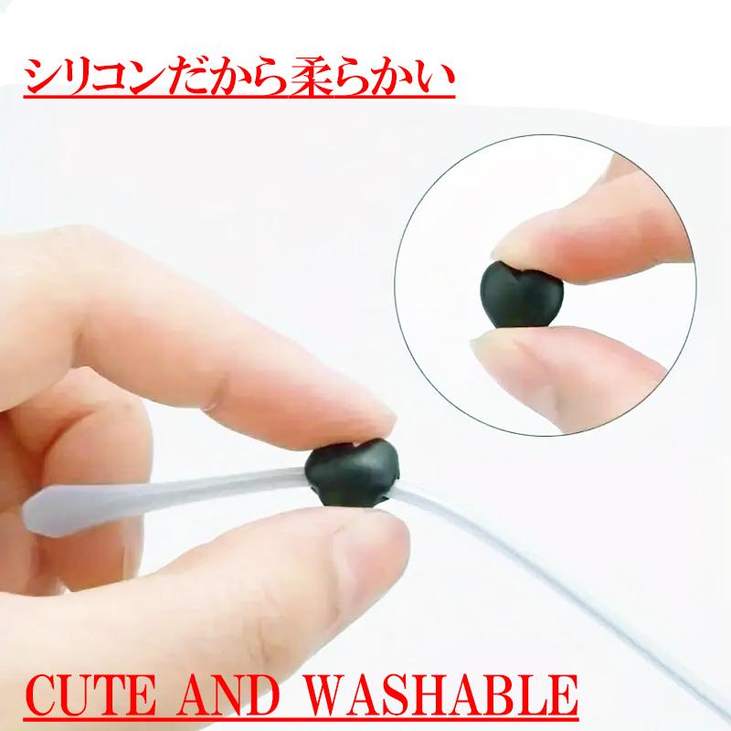 4個　メガネやサングラスのずり落ちを防止　ハート　ハート型　シリコン　　ピンク　レッド　 |  | 02