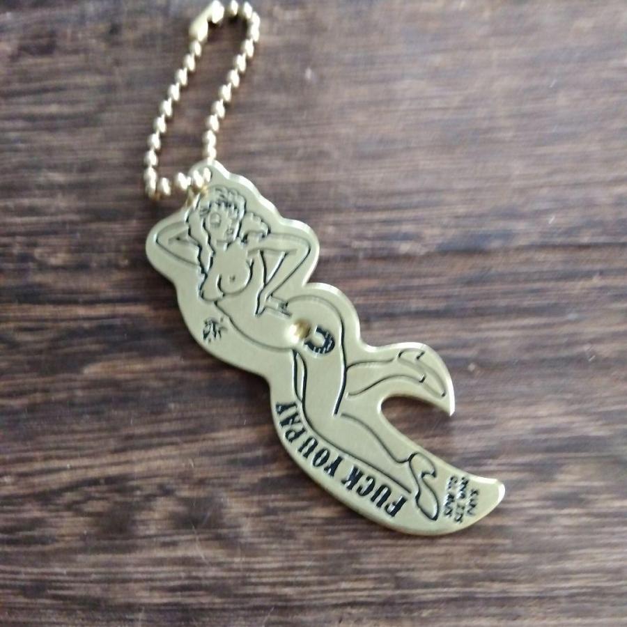 真鍮 栓抜き 女性デザイン　キースピナー　キーホルダー　キャンプ　バイク ビンテージ　 |  | 01