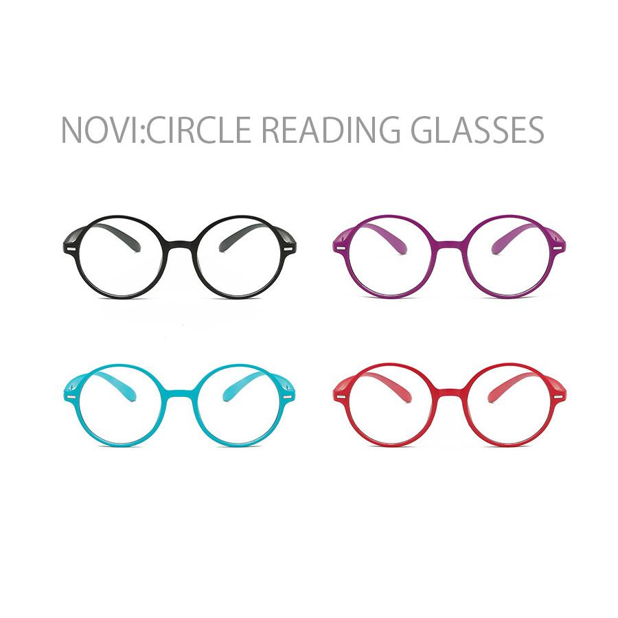 NOVI 老眼鏡　丸型　丸い　ブラック　レッド　バイオレット　ブルー　おしゃれ　ポップ　リーディンググラス　シニアグラス　男女兼用　 |  | 01