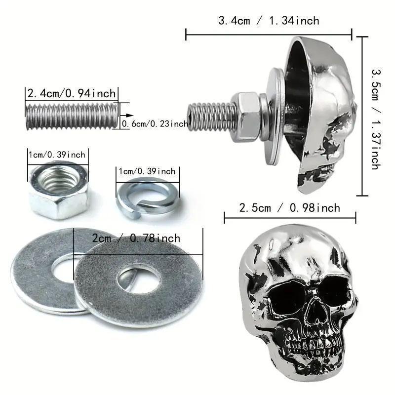 4個 2セット スカル がいこつ ドクロ どくろ ナンバープレート