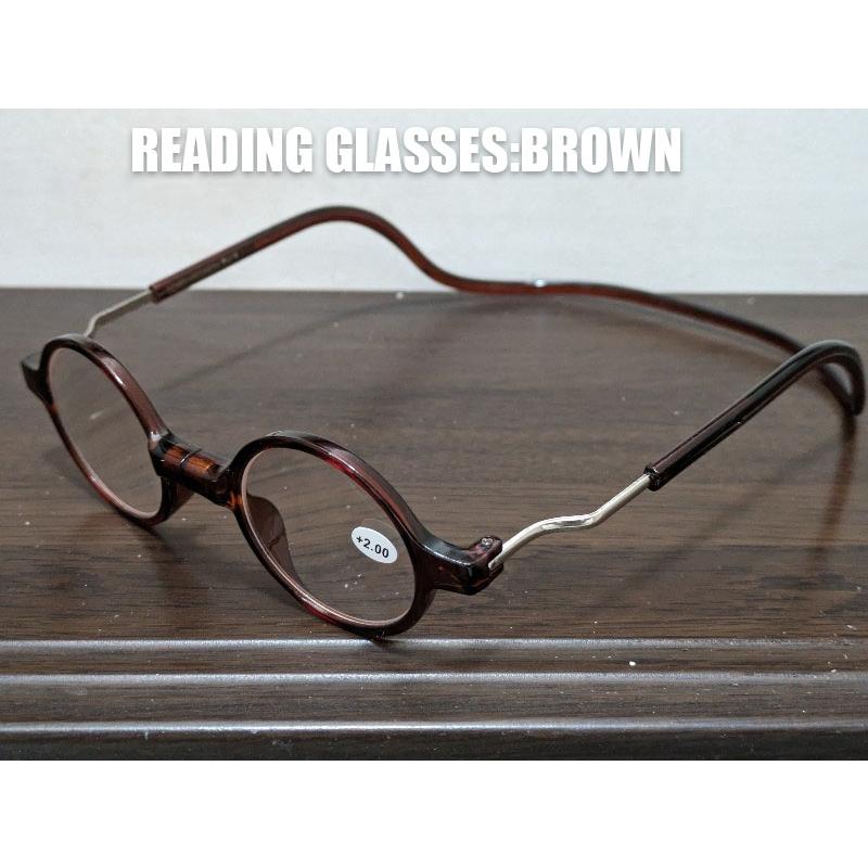 ８色　老眼鏡　首掛け　丸メガネ　マグネット　磁石　リーディンググラス　肩にかける　おしゃれ　　男女兼用 |  | 10