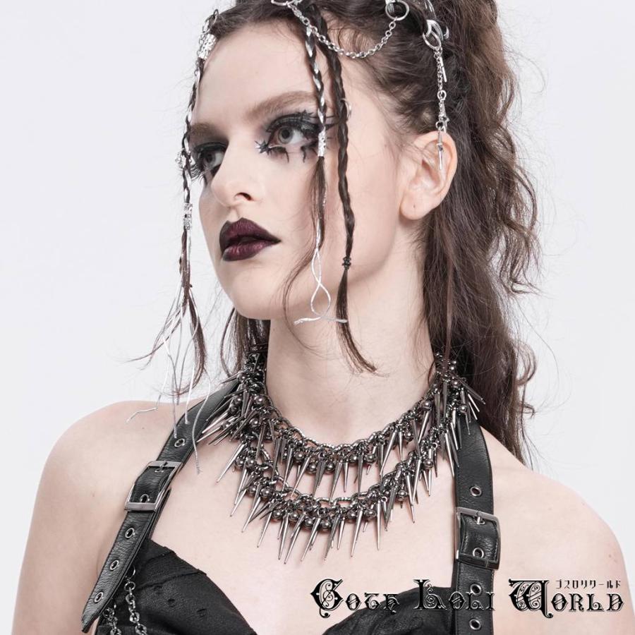 ゴスロリワールド AS210 パンクファッション スパイク チャーム チョーカー ネックレス ゴシック パンク ロック ビジュアル系 V系 サブカル |  | 01