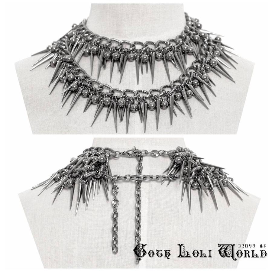 ゴスロリワールド AS210 パンクファッション スパイク チャーム チョーカー ネックレス ゴシック パンク ロック ビジュアル系 V系 サブカル |  | 02