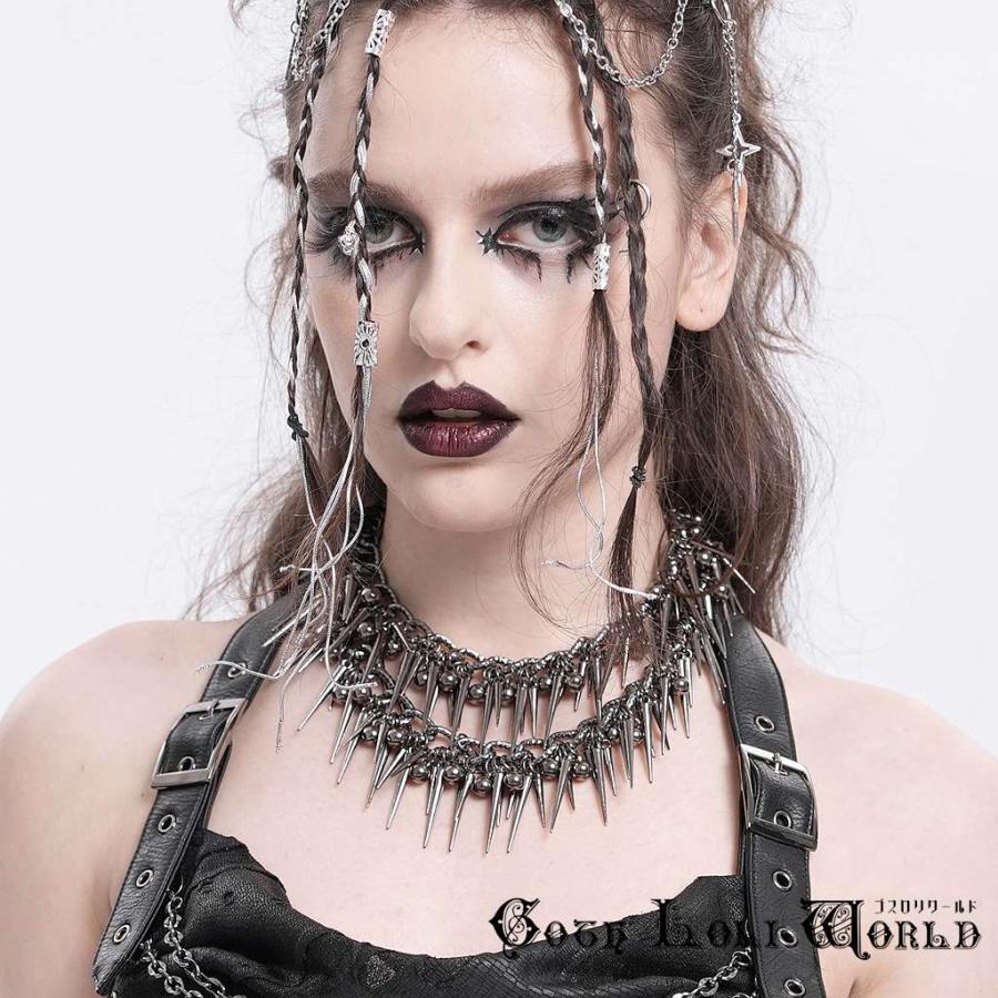 ゴスロリワールド AS210 パンクファッション スパイク チャーム チョーカー ネックレス ゴシック パンク ロック ビジュアル系 V系 サブカル |  | 06