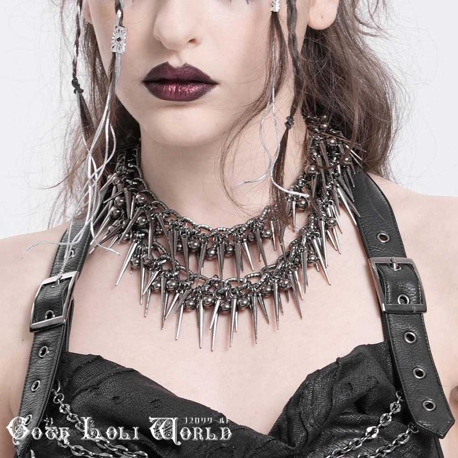 ゴスロリワールド AS210 パンクファッション スパイク チャーム チョーカー ネックレス ゴシック パンク ロック ビジュアル系 V系 サブカル |  | 07