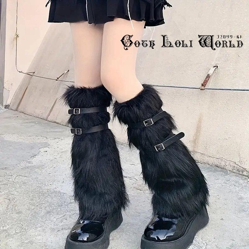 ゴスロリワールド CE-WS-003BK ふわふわ ベルト付 レッグカバー レッグ