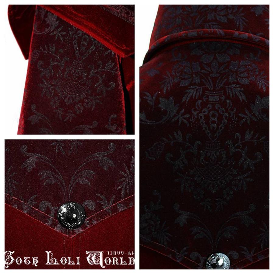 ゴスロリワールド CT13402 ゴシックファッションベルベット ジャケット コート 赤色 ゴシック ビジュアル系 ヴィジュアル系 V系 サブカル ライブ衣装 舞台衣装 |  | 04