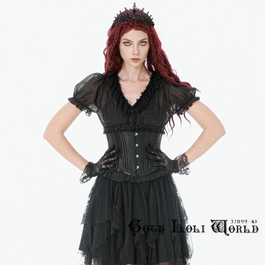 civarize V系　シャツ　シフォン108　ロック　ゴシック pnu ゴスロリワールド CW108 ゴシック ファッション バックレースアップ