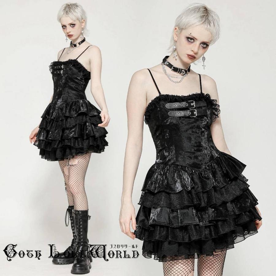 ゴスロリワールド DW1035 ゴシックファッション ダークロリ ミニ丈