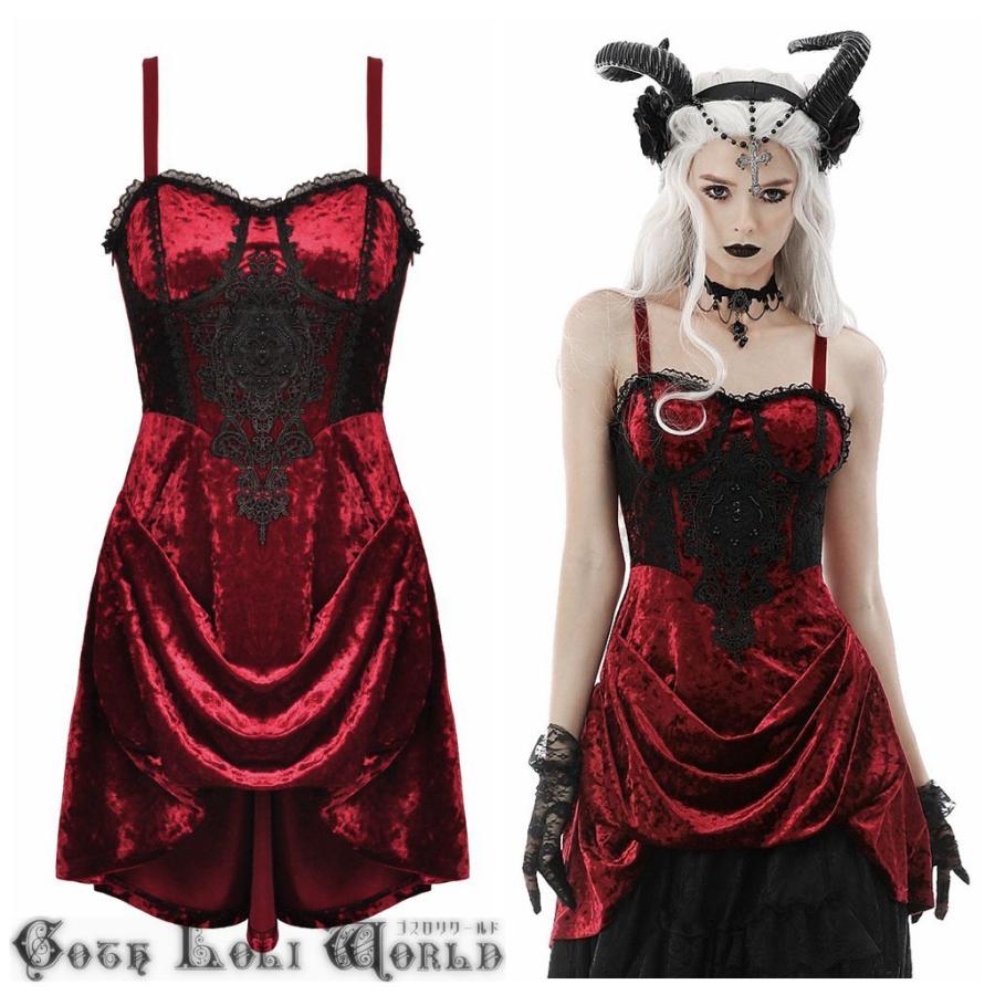 【めだか】ゴスロリ ドレス Mサイズ ゴスロリワールド】DIL ゴスロリエンブロイダリードレープミニドレス