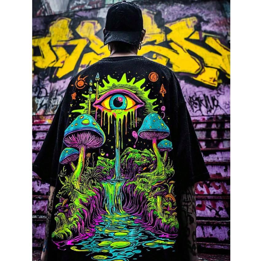 当日発送 即納 GLW-059M パンク ロック カジュアル ストリート ファッション グラフィックプリント 半袖 Tシャツ トップス メンズ 男女兼用 原宿系 ゴシック |  | 01