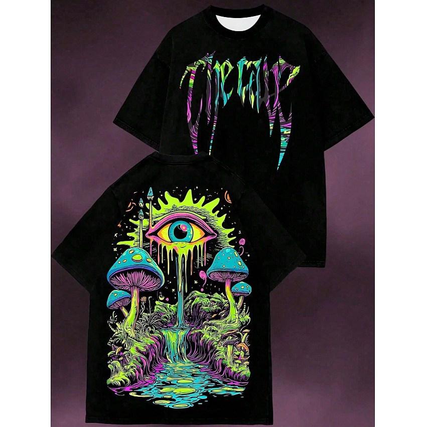 当日発送 即納 GLW-059M パンク ロック カジュアル ストリート ファッション グラフィックプリント 半袖 Tシャツ トップス メンズ 男女兼用 原宿系 ゴシック |  | 02