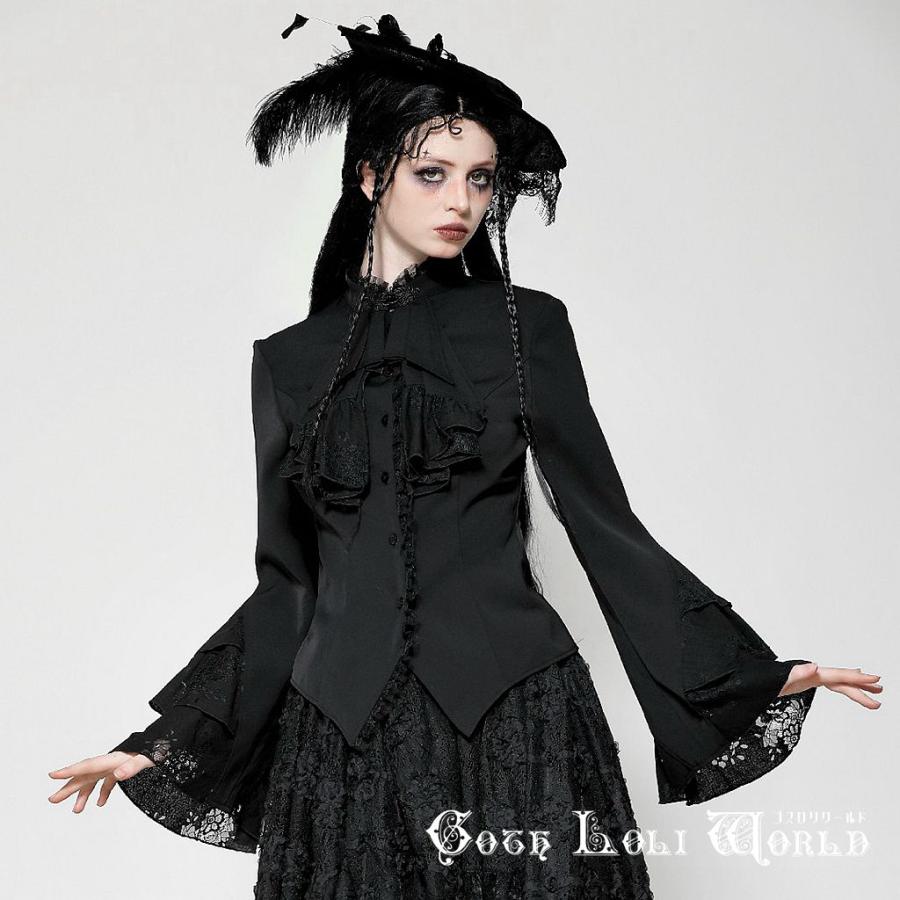 ゴスロリワールド IW121 ダークロリータ フリル姫袖 ブラウス