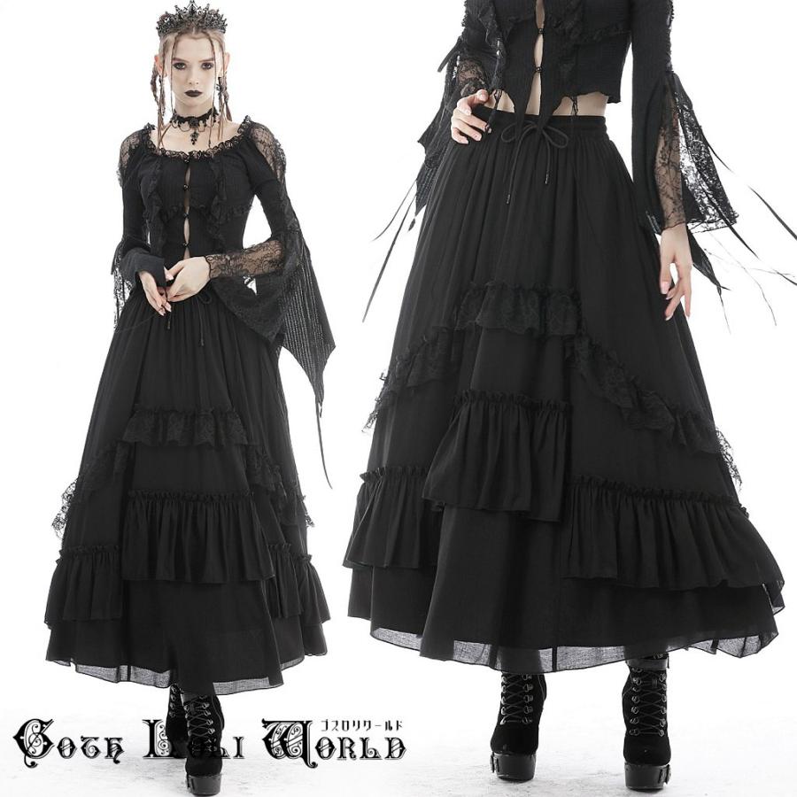 ゴスロリワールド KW216 ゴスロリファッション レースフリル ロング