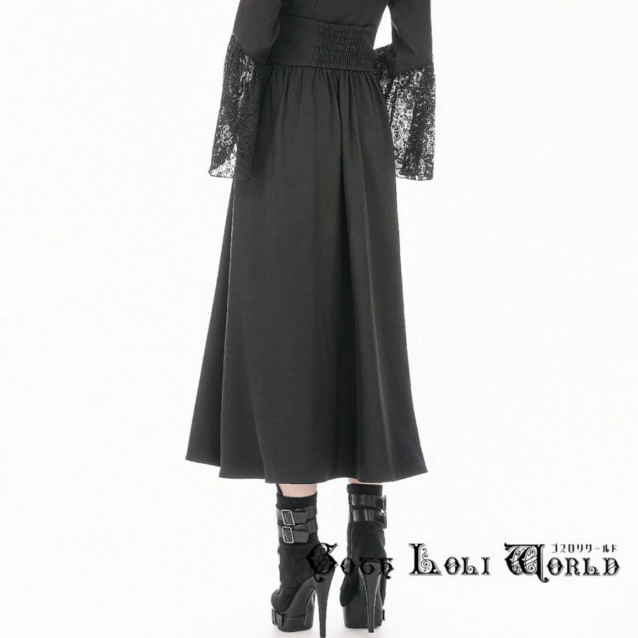 エイチナオト フレアスカート ロング丈 ゴスロリ 黒 ディズニー/M ゴスロリワールド ゴスロリ ロングスカート レディース ハイウエスト