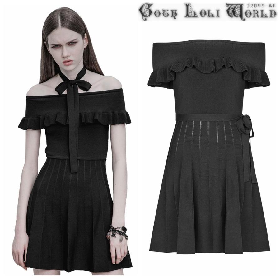 Sale ゴスロリワールド Punkrave フリル オフショル リボンベルト付 ニットワンピース ゴシック パンク ロック ビジュアル系 V系 服 衣装 Opm 096 00 株式会社ゴスロリワールド 通販 Yahoo ショッピング