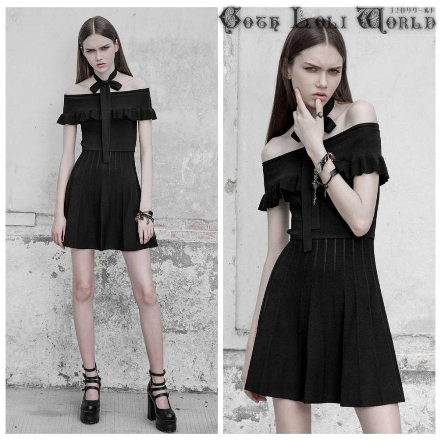 Sale ゴスロリワールド Punkrave フリル オフショル リボンベルト付 ニットワンピース ゴシック パンク ロック ビジュアル系 V系 服 衣装 Opm 096 00 株式会社ゴスロリワールド 通販 Yahoo ショッピング
