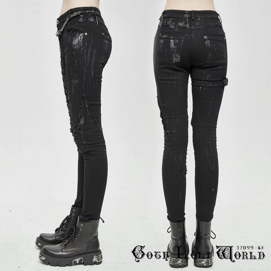 ゴスロリワールド PT110 パンクファッション ダメージ スキニー ロングパンツ 黒色 ゴシック パンク ロック ビジュアル系 ヴィジュアル系 ライブ衣装 ステージ |  | 02