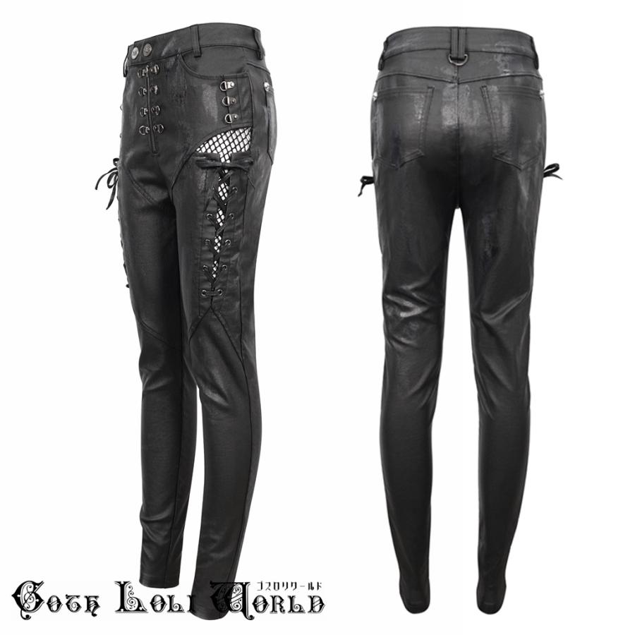 ゴスロリワールド PT205 スムースレザー風太もも編み上げパンクロング