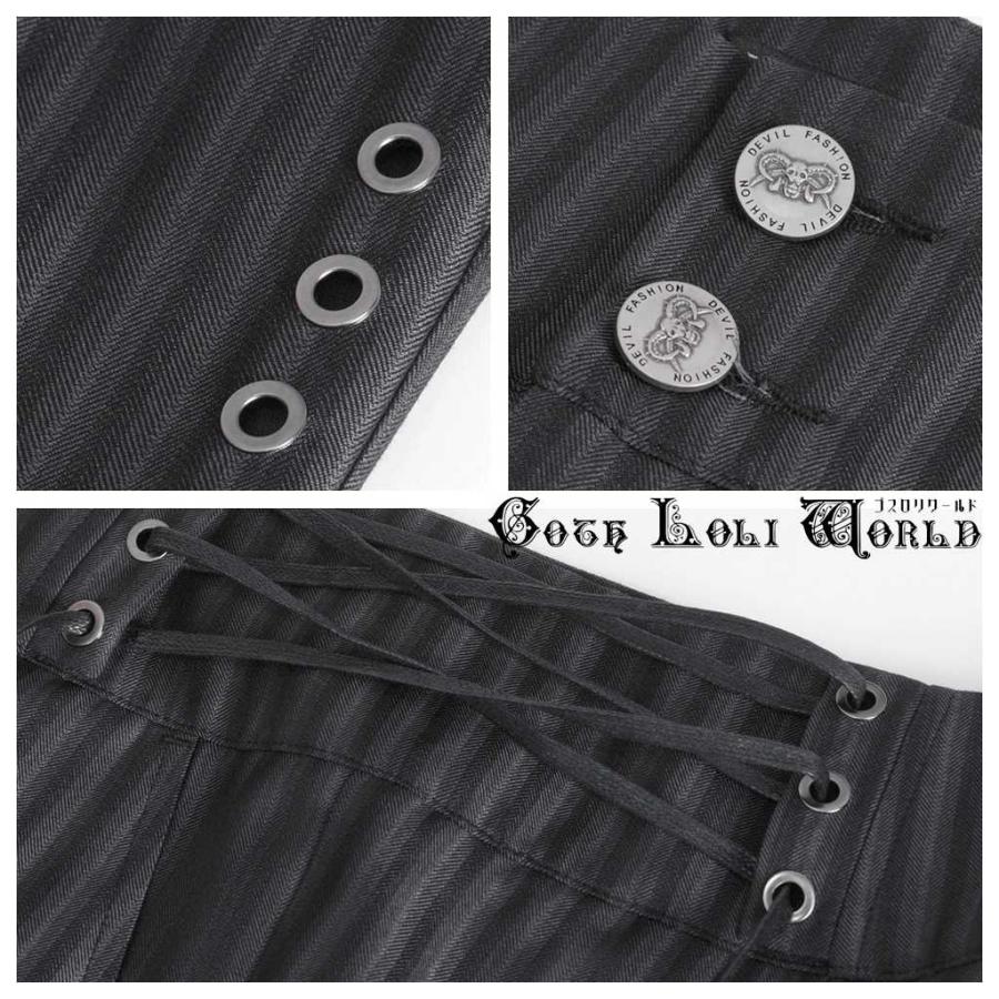 ゴスロリワールド PT24801 ウエストレースアップストライプスラックス