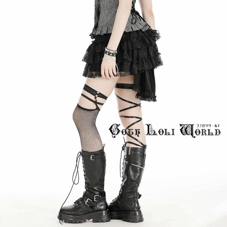 BLACK PEACE NOW　ゴスロリ　レースアップフィッシュテールパンツ ゴスロリワールド ミニフィッシュテールティアードレース ショート