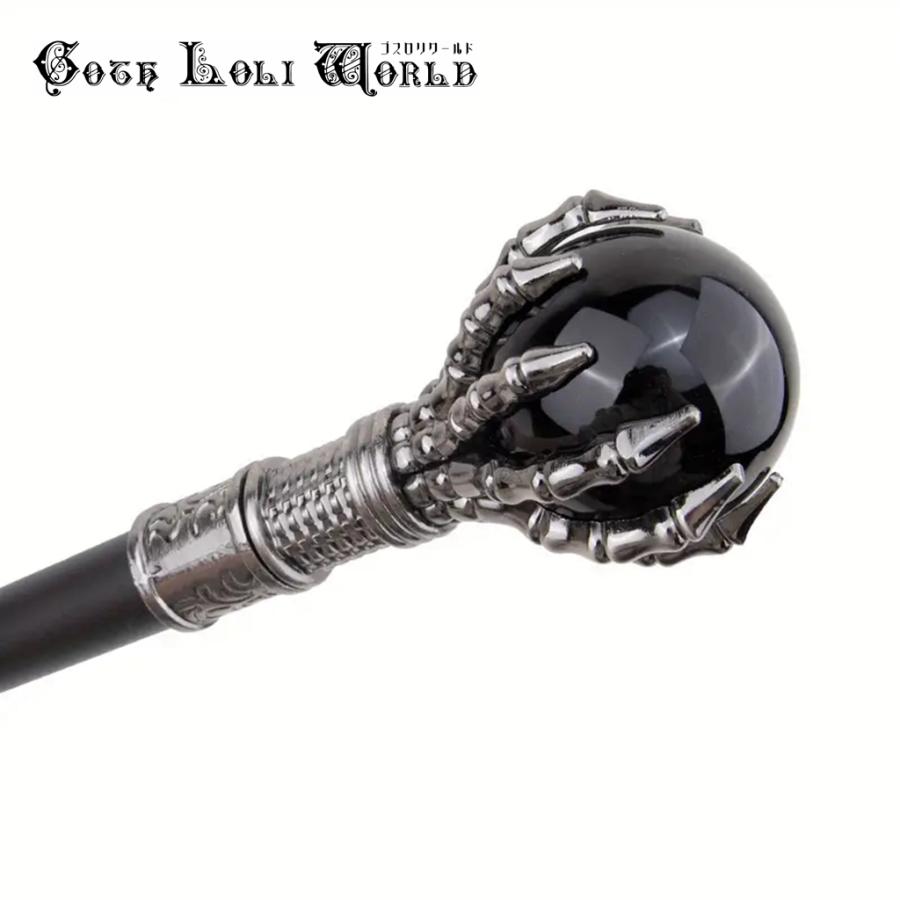 ゴスロリワールド TUE033 ダーク 黒水晶 紳士 ステッキ 杖 つえ 高級