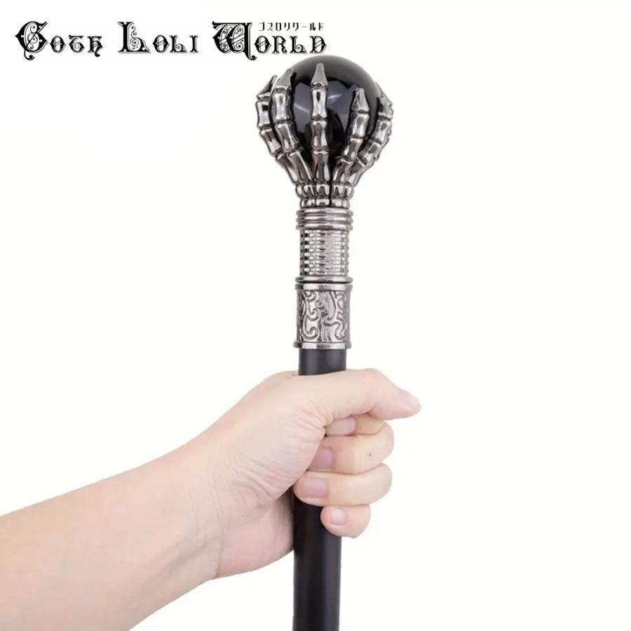 ゴスロリワールド TUE033 ダーク 黒水晶 紳士 ステッキ 杖 つえ 高級