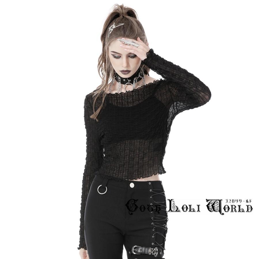 ゴスロリワールド TW451 ダークシースルーシャーリング カットソー ファッション ゴシック パンク ビジュアル系 V系 |  | 08