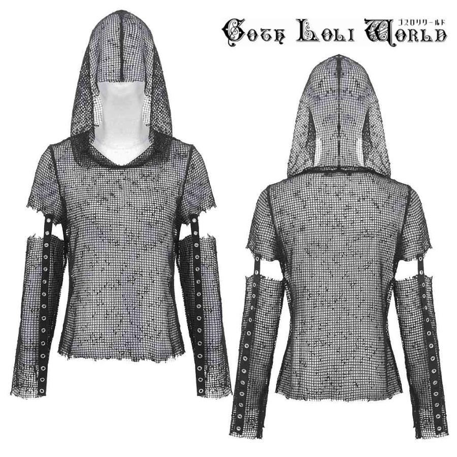 ゴスロリワールド TW678 パンク ロック ファッション オールメッシュ フード付 カットソー パーカー 地雷系 ゴスロリ パンク ビジュアル系 ヴィジュアル系 V系 |  | 01