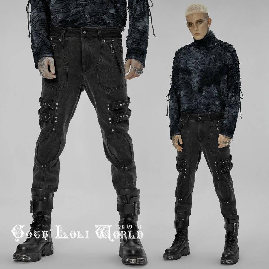 ゴスロリワールド WK-531NCM-BK サイドダブルベルトパンク風 デニム