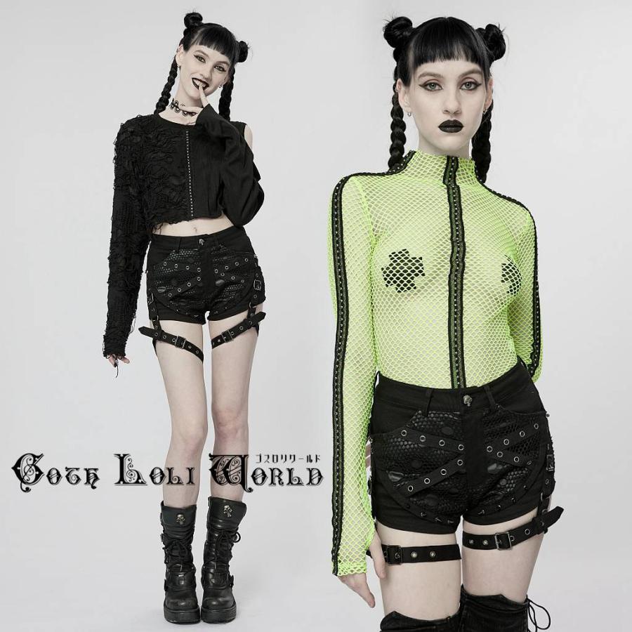 ゴスロリワールド WK-545XDF-BK クロスベルトパンク風 ショートパンツ