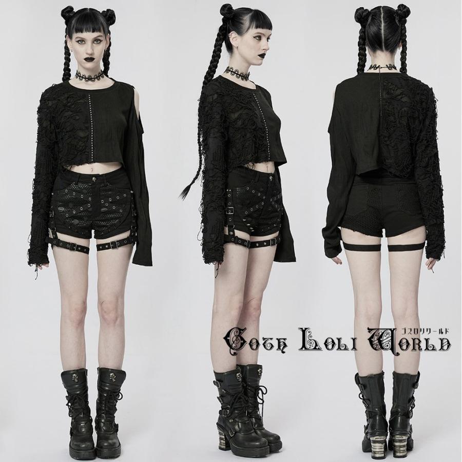 ゴスロリワールド WK-545XDF-BK クロスベルトパンク風 ショートパンツ
