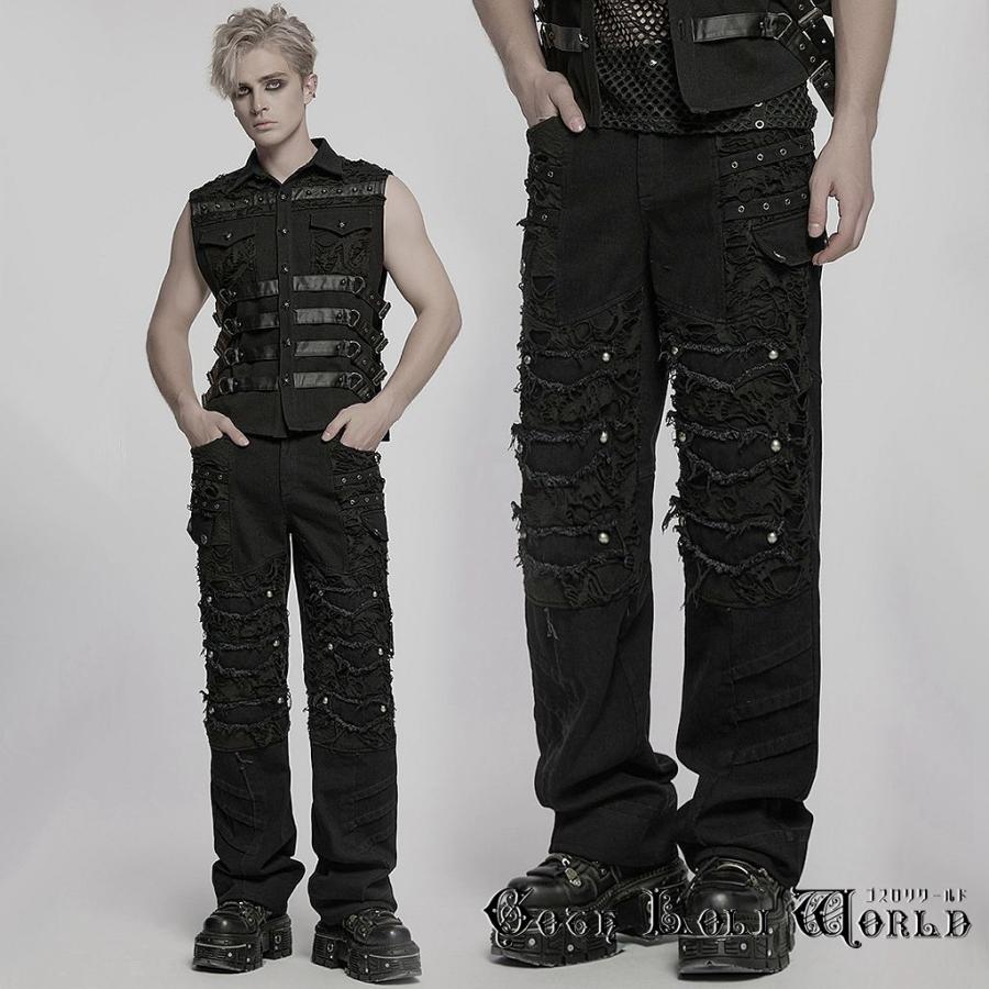 ゴスロリワールド WK-707XCM-BK パンクファッション ハードダメージ