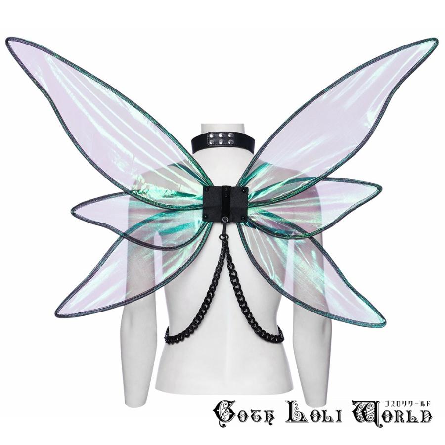 ラメ糸　ジャケット　ゴスパンク　フェアリーグランジ　ゴスロリ　日本製 ゴスロリワールド WLS-071OTF-IRID 妖精の羽バタフライ