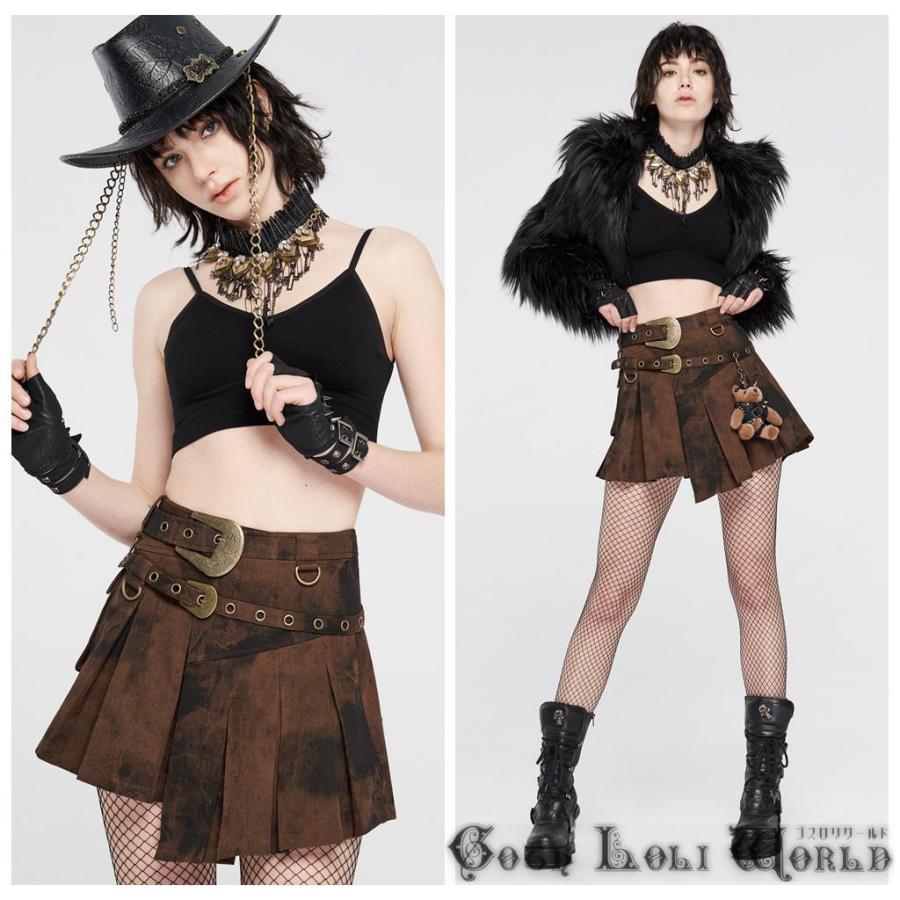 ゴスロリワールド Punkrave ゴスロリ ダブルベルトスチームパンク ミニスカート ブラウン ゴシック ロリータ ビジュアル系 ファッション Wq 475co 株式会社ゴスロリワールド 通販 Yahoo ショッピング