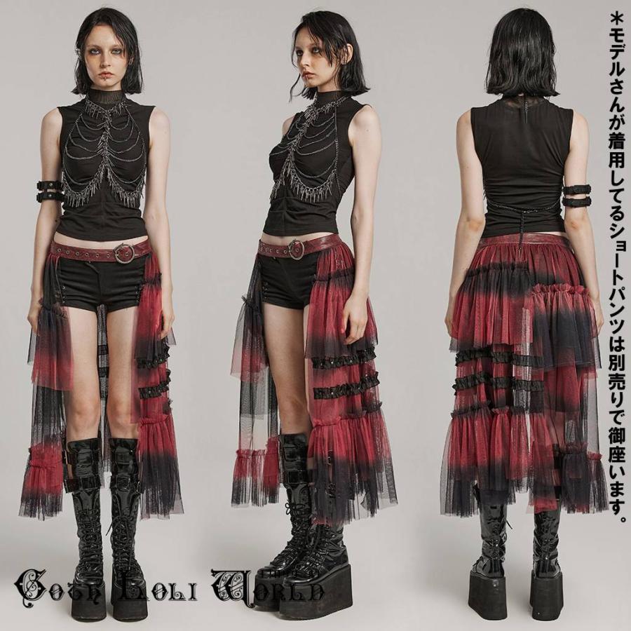 ゴスロリワールド WQ-704BQF-BK-RD ベルト留めアシンメトリー