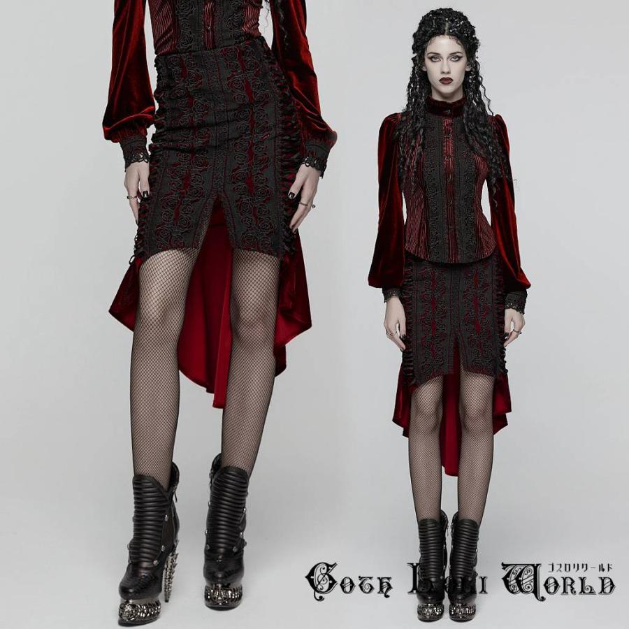 ゴスロリワールド WQ-876BQF-BK-RD ゴスロリ ファッション ベロア