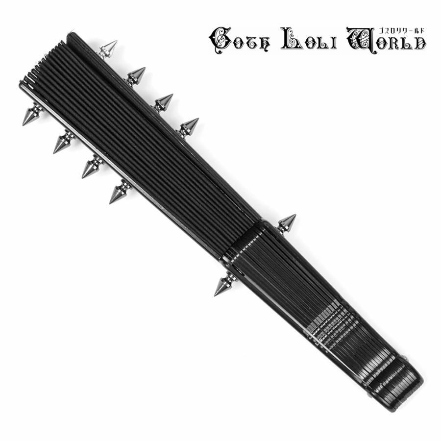 ゴスロリワールド WS-268QTF-BK サイドシルバーツリースタッズ 扇子