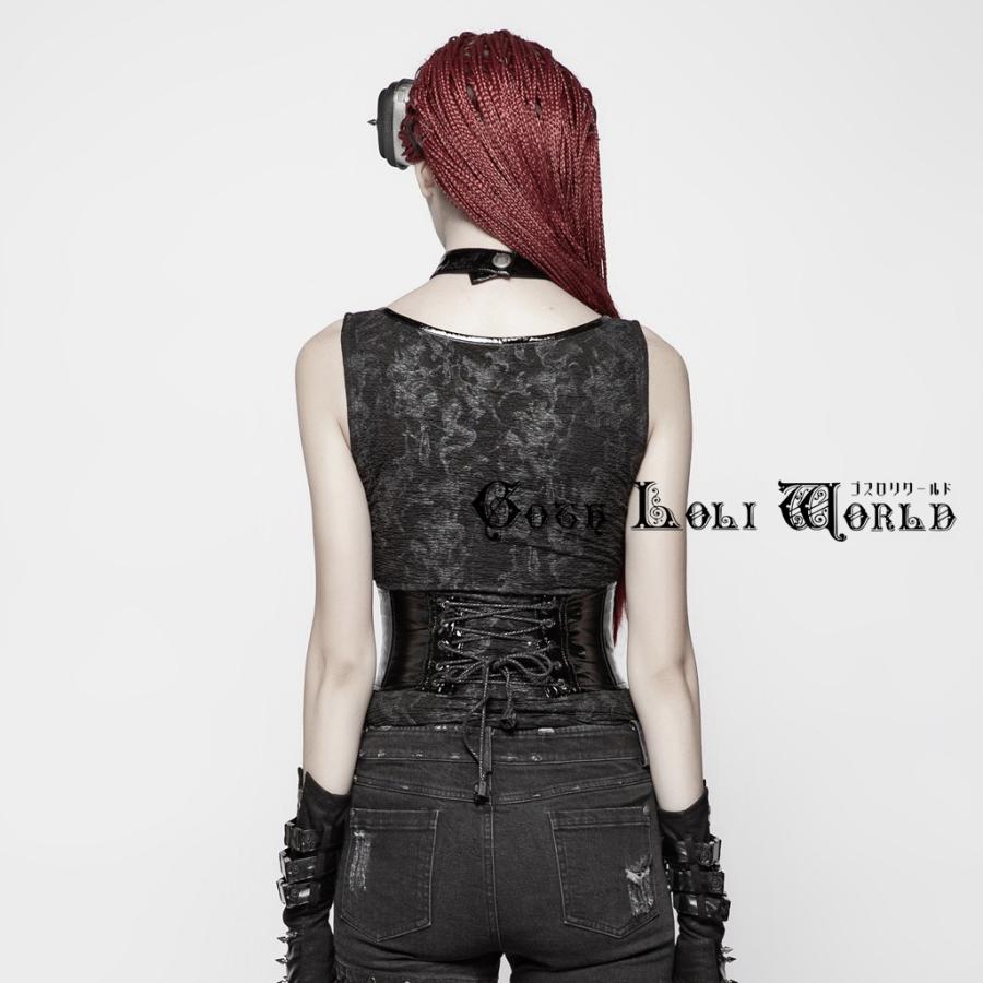 ゴスロリワールド WS-273YDF-BK 光沢レザー風スパイク付 コルセット