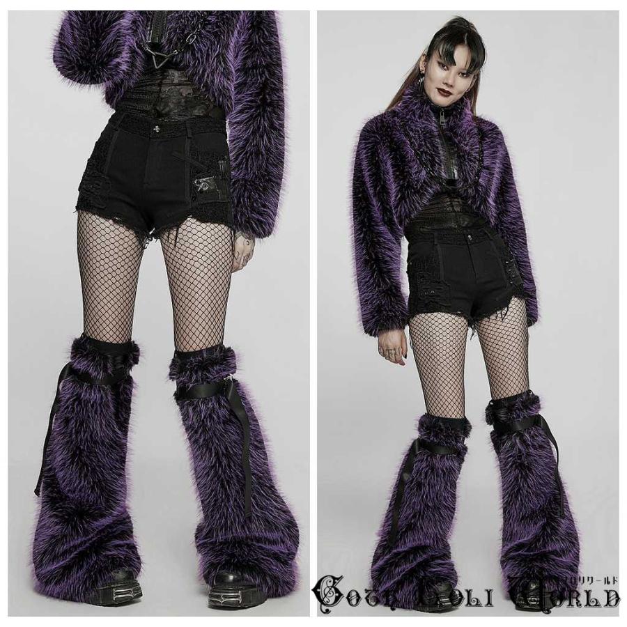 PUNK RAVE レッグウォーマー ゴスロリワールド】PUNKRAVE パンククールガールふわふわ レッグ