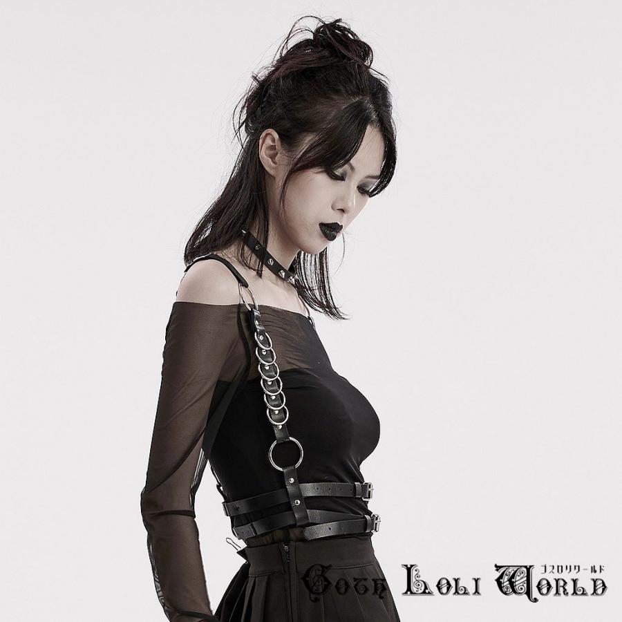 ゴスロリワールド WS-610BDF-BK パンクロック連続リングフェイクレザー