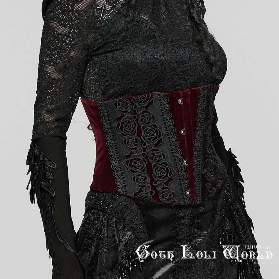 ゴスロリワールド WS-790YDF-BK-RD ゴスロリ ファッション ベロア 薔薇