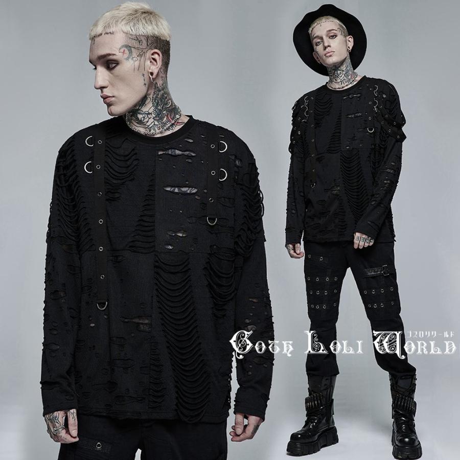 ゴスロリワールド WT-711TCM-BK ショルダーベルトブロークン長袖 T