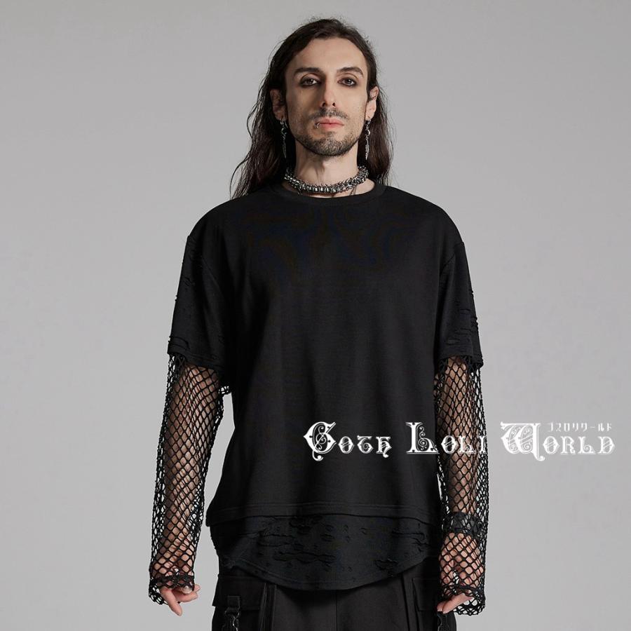 ゴスロリワールド メッシュスリーブレイヤード カットソー メンズ