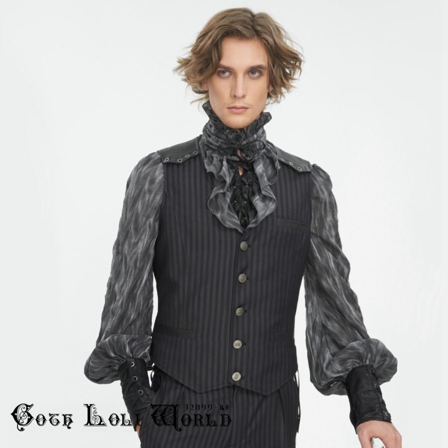 ゴスロリワールド WT08701 ストライプ柄ハトメヨークウエストコート