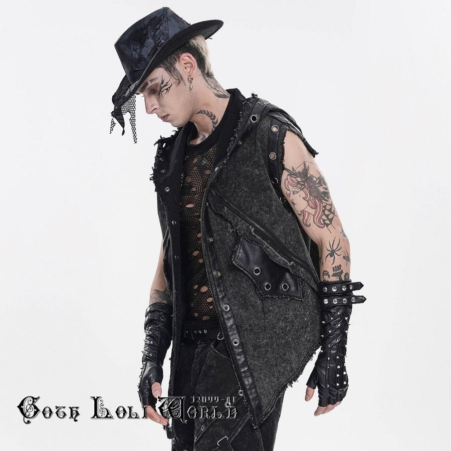 ゴスロリワールド パンク ロック ファッション ダメージ風 フード付