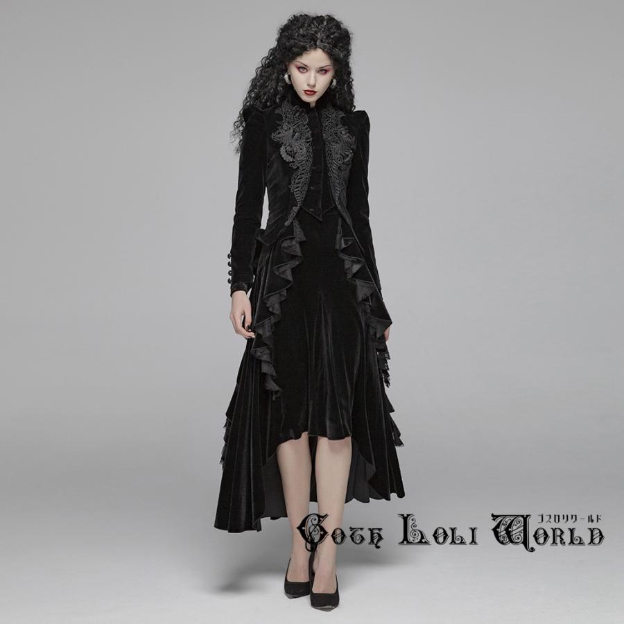 ゴスロリワールド WY-1045LDF-BK ゴシック柄デコレーションベルベット