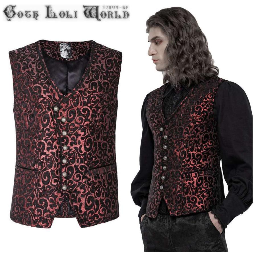 ゴスロリワールド Punkrave ゴスロリ ゴージャスゴシックジャガード ベスト レッド メンズ ゴシック パンク ロック ビジュアル系 ファッション Wy 1244rd 株式会社ゴスロリワールド 通販 Yahoo ショッピング