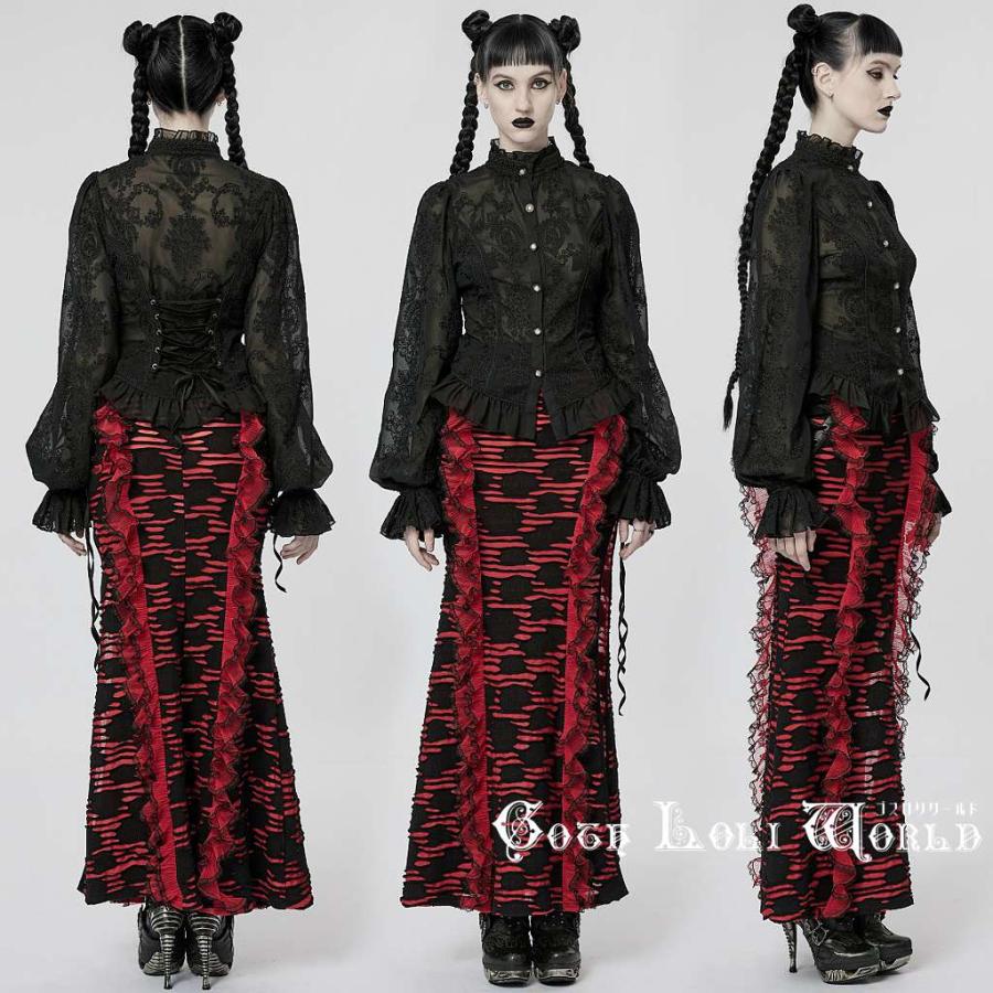 キ*！様 ゴスロリ　パンク　付け袖　　タートルネックレース付きシャツ sht099-01.jpg