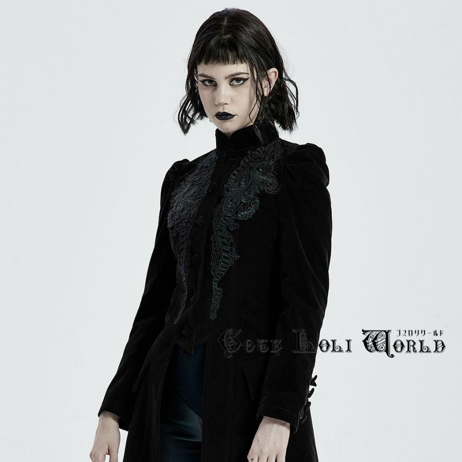 ゴスロリワールド WY-1306ECF-BK ゴシック ベルベット スタンドカラー